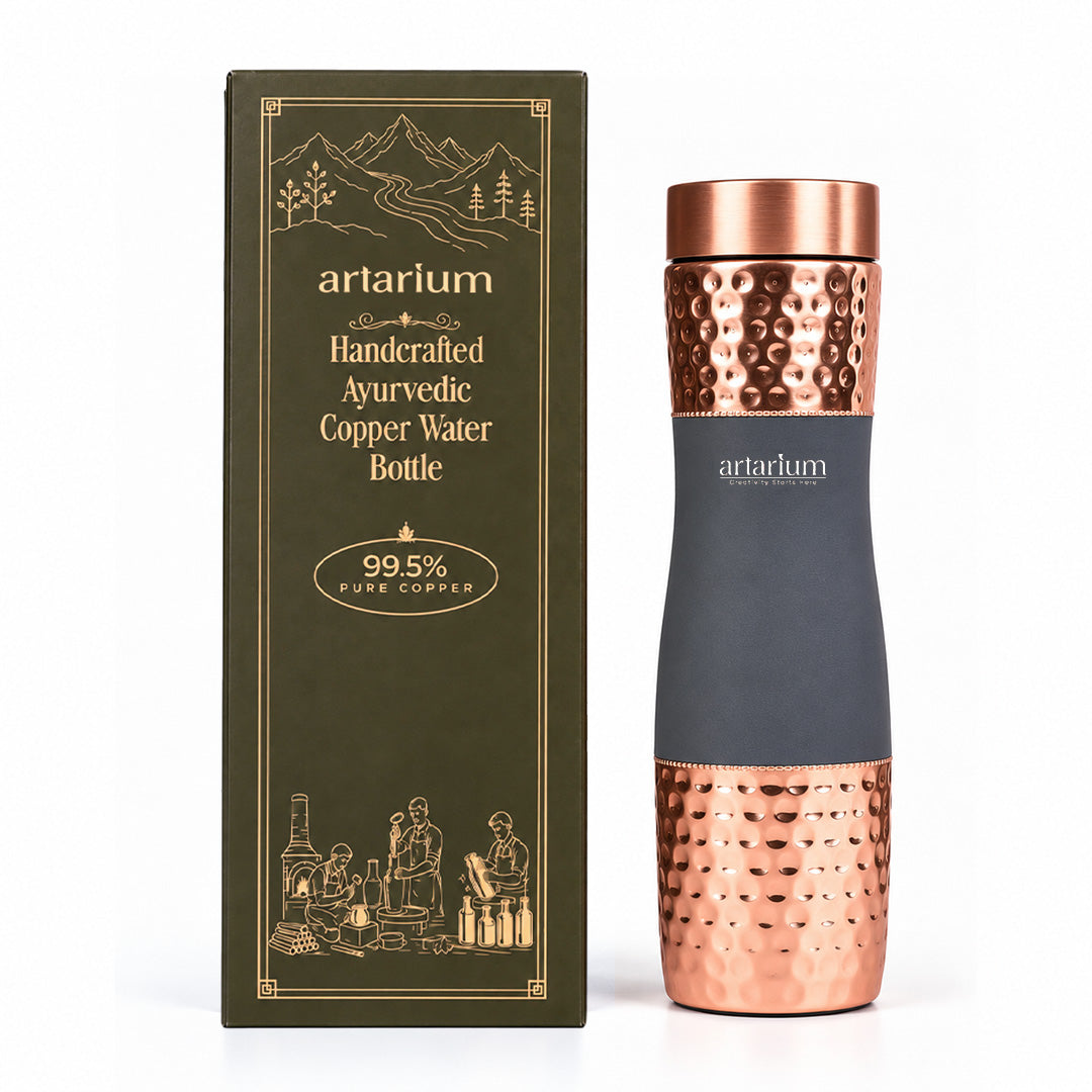 Hammered Copper Bottle with premium packaging 