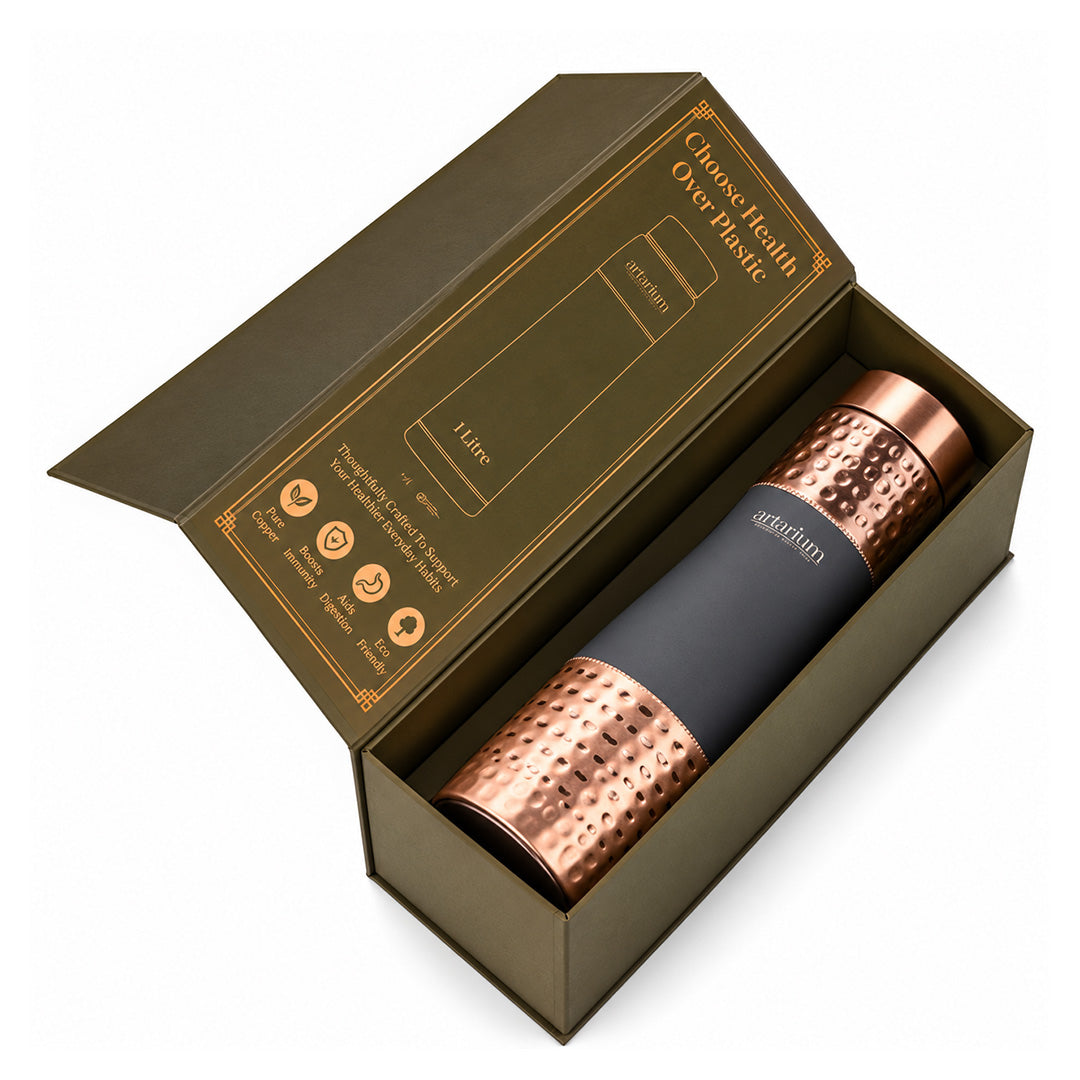 Hammered Copper Bottle with premium packaging 