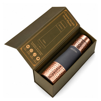 Hammered Copper Bottle with premium packaging 