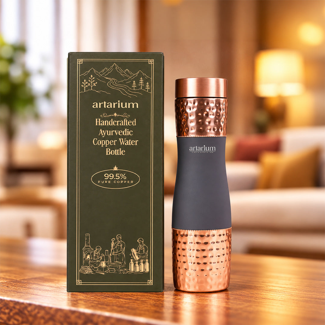 Hammered Copper Bottle with premium packaging 