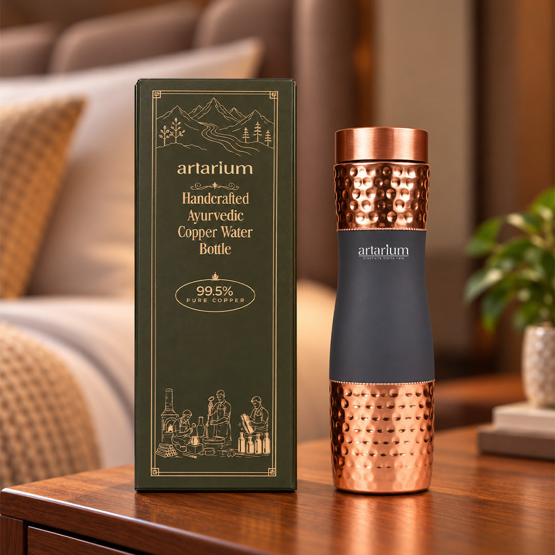 Hammered Copper Bottle with premium packaging 
