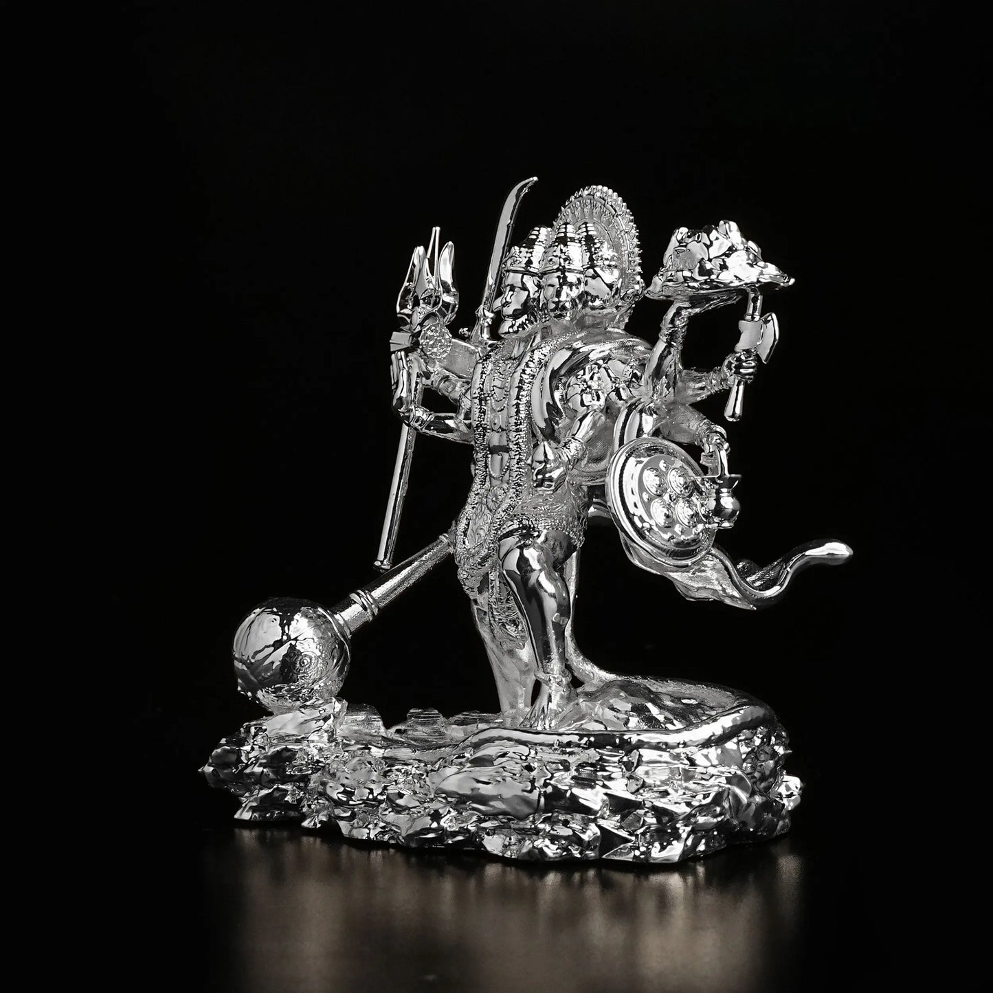 Standing Panchmukhi Hanuman Silver Plated