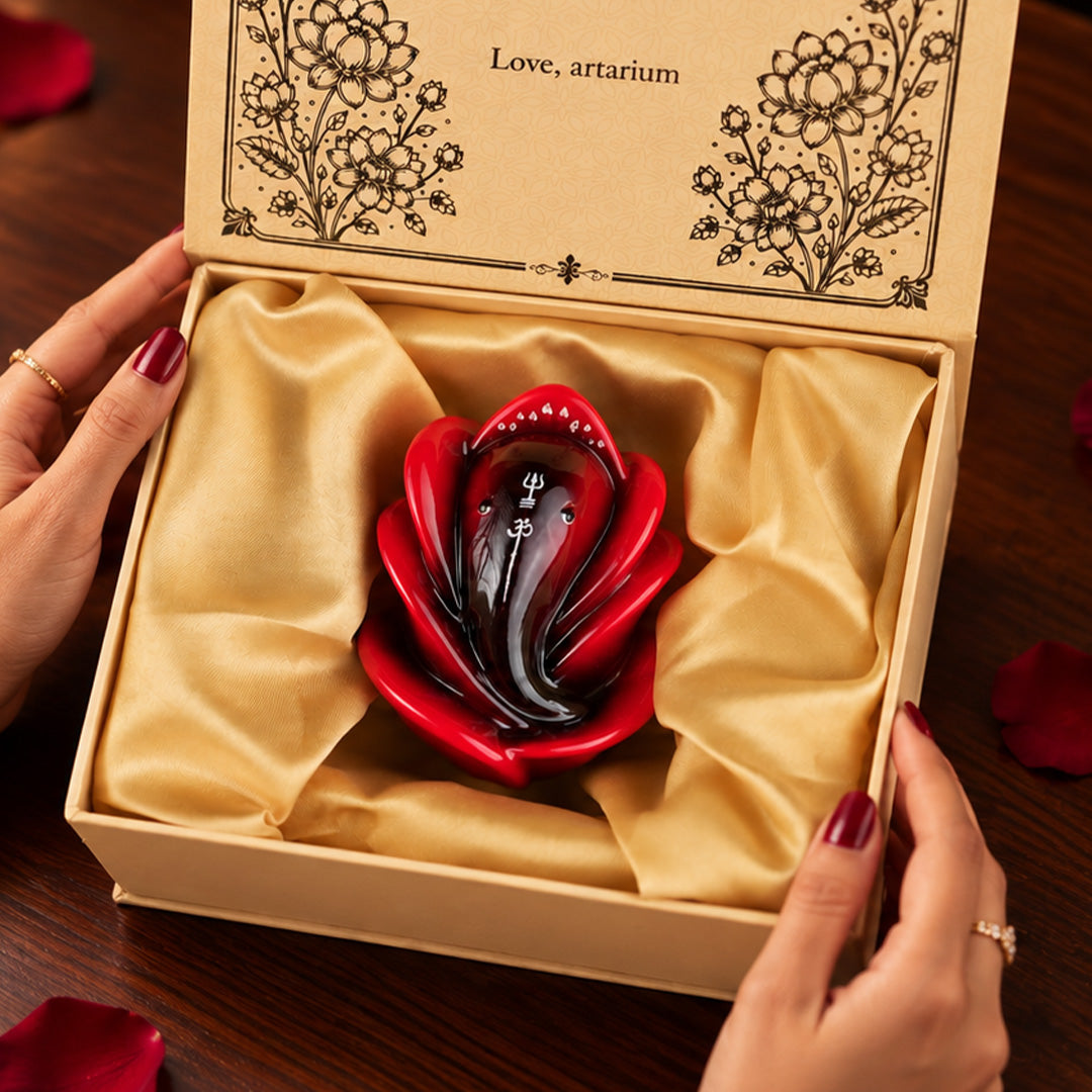 Rose Ganesha Idol With Premium Packaging 