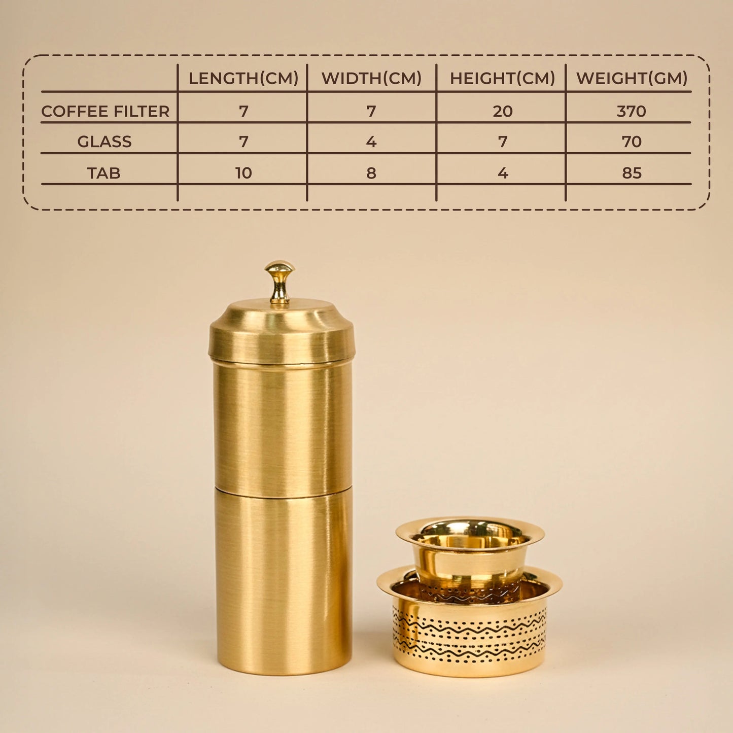 Brass Filter Coffee with Dabara Set