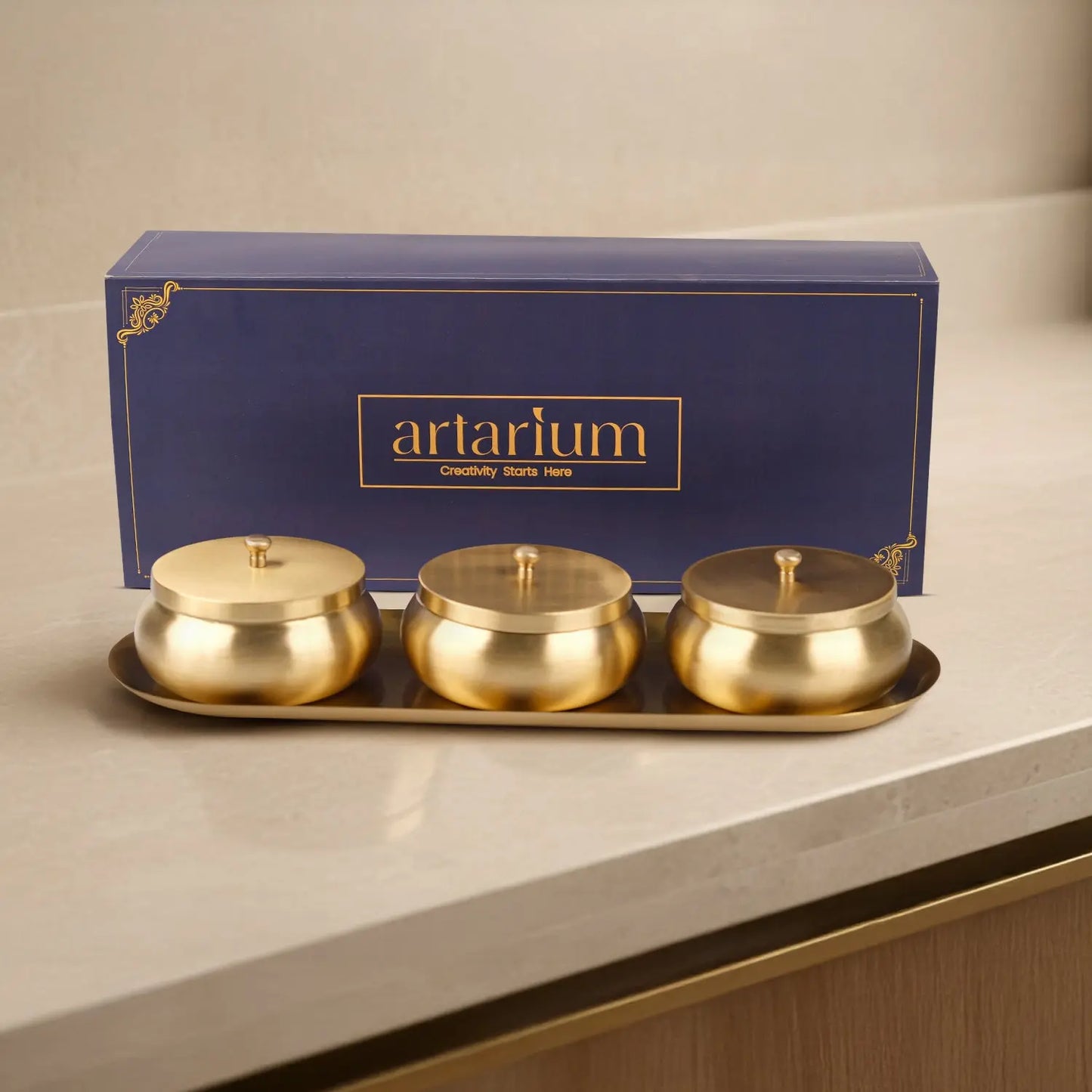 Brass Nut Bowl Gift Set