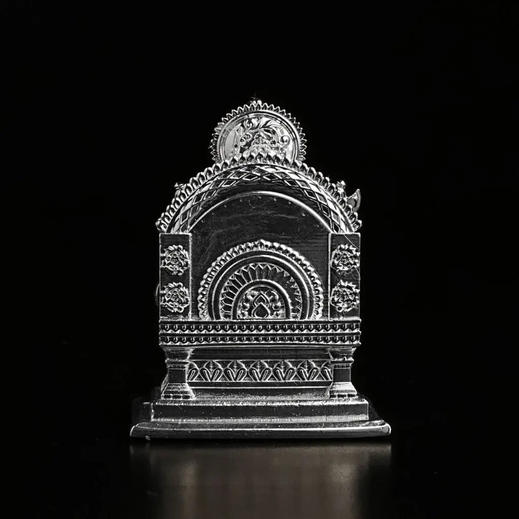 Lalitasana Ganesha Silver Plated Idol