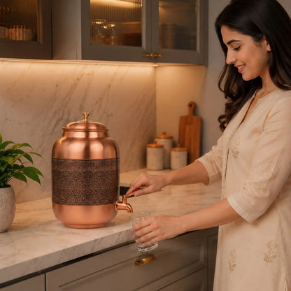 Etched Matka Copper Dispenser