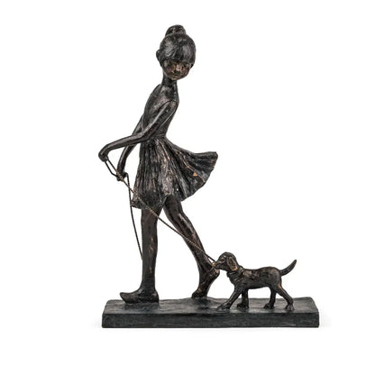 Girl & Dog figurine