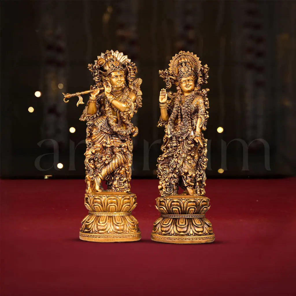 Radha Krishna & Premanand Ji Maharaj Idols Set