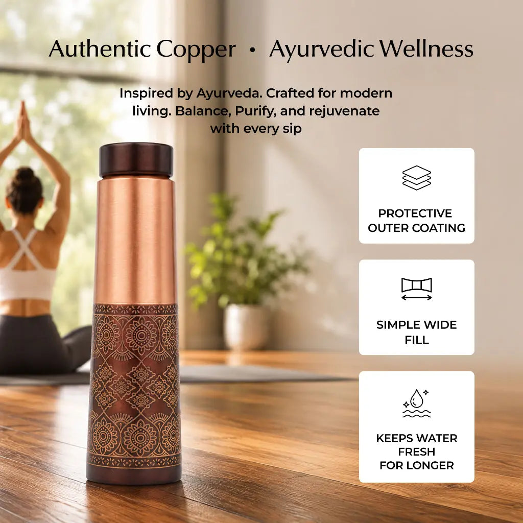 Dual Finish Copper Bottle