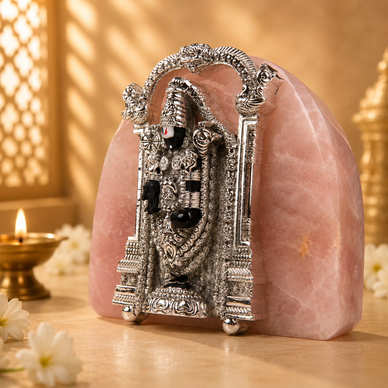 Tirupati Balaji Silver-Plated Idol Artarium