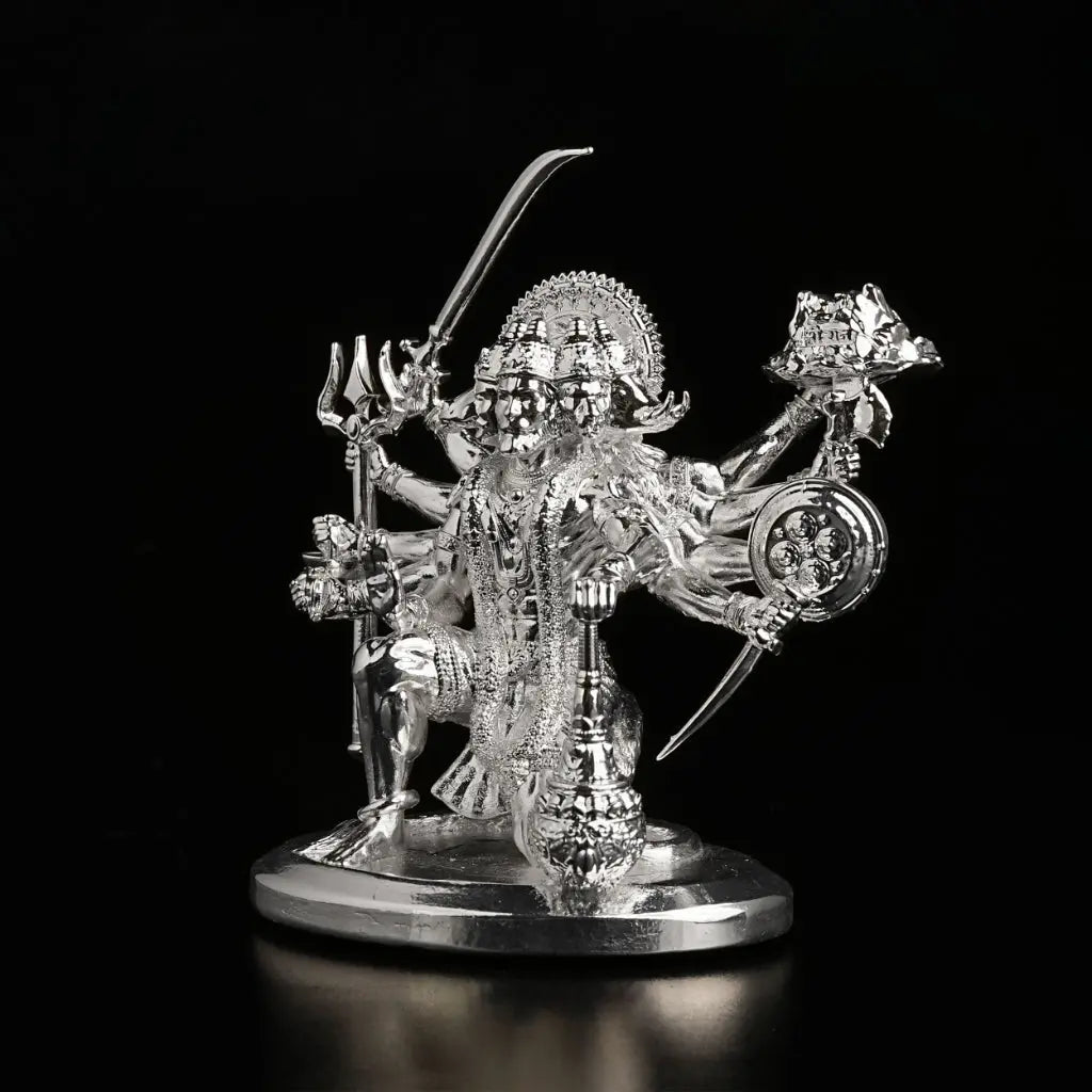 Sitting Panchmukhi Hanuman Silver Plated