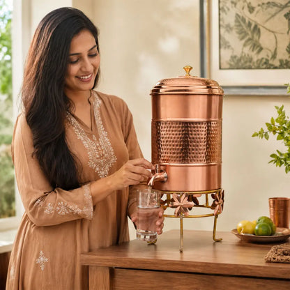 Semi-Hammered Copper Water Dispenser