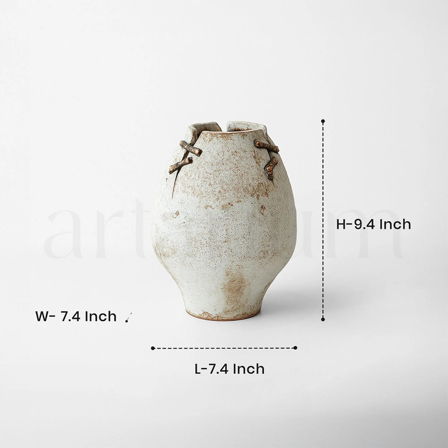 Rock-Stitch Ceramic Urn Vase