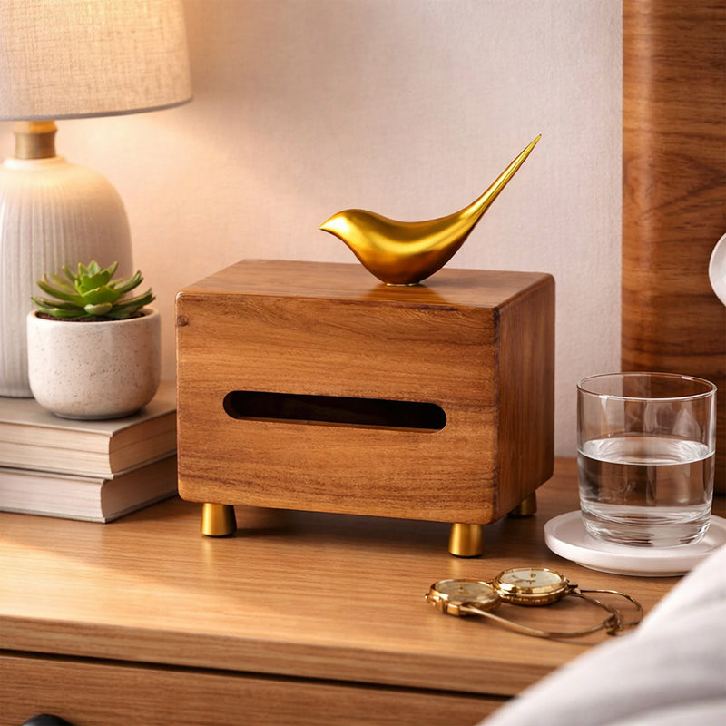 Wooden Wing Tissue Box