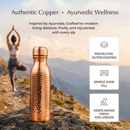 Ayurveda-Inspired Hammered Copper Bottle