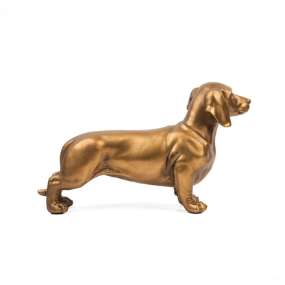 Gilded Loyalty - Antique Dachshund Figurine