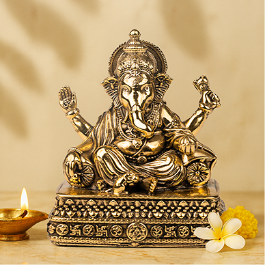Brass Vinayaka Statue Gold Plated