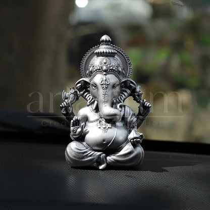 silver ganesh murti for car