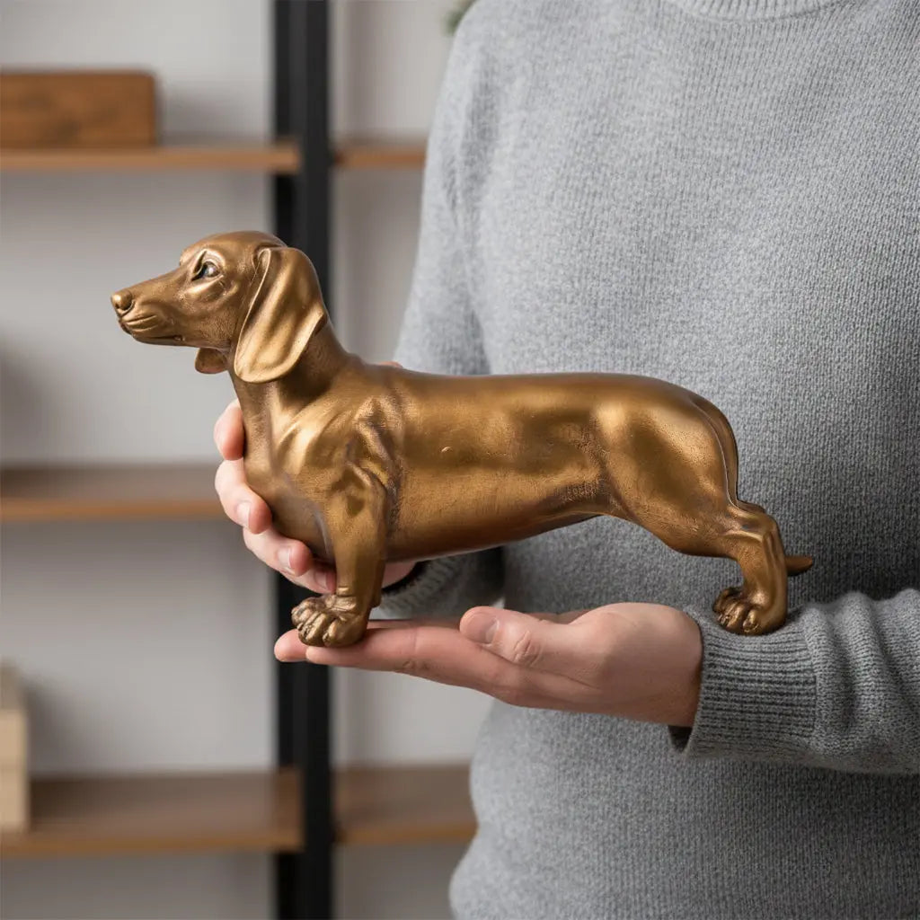 Gilded Loyalty - Antique Dachshund Figurine