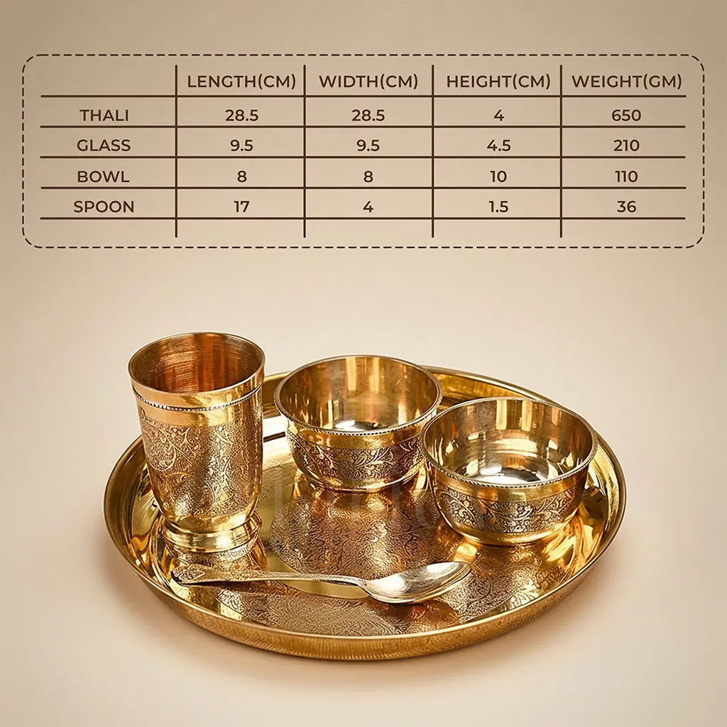 Brass Thali- Set of 5