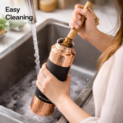 Hammered Copper Sipper Bottle Complete Kit
