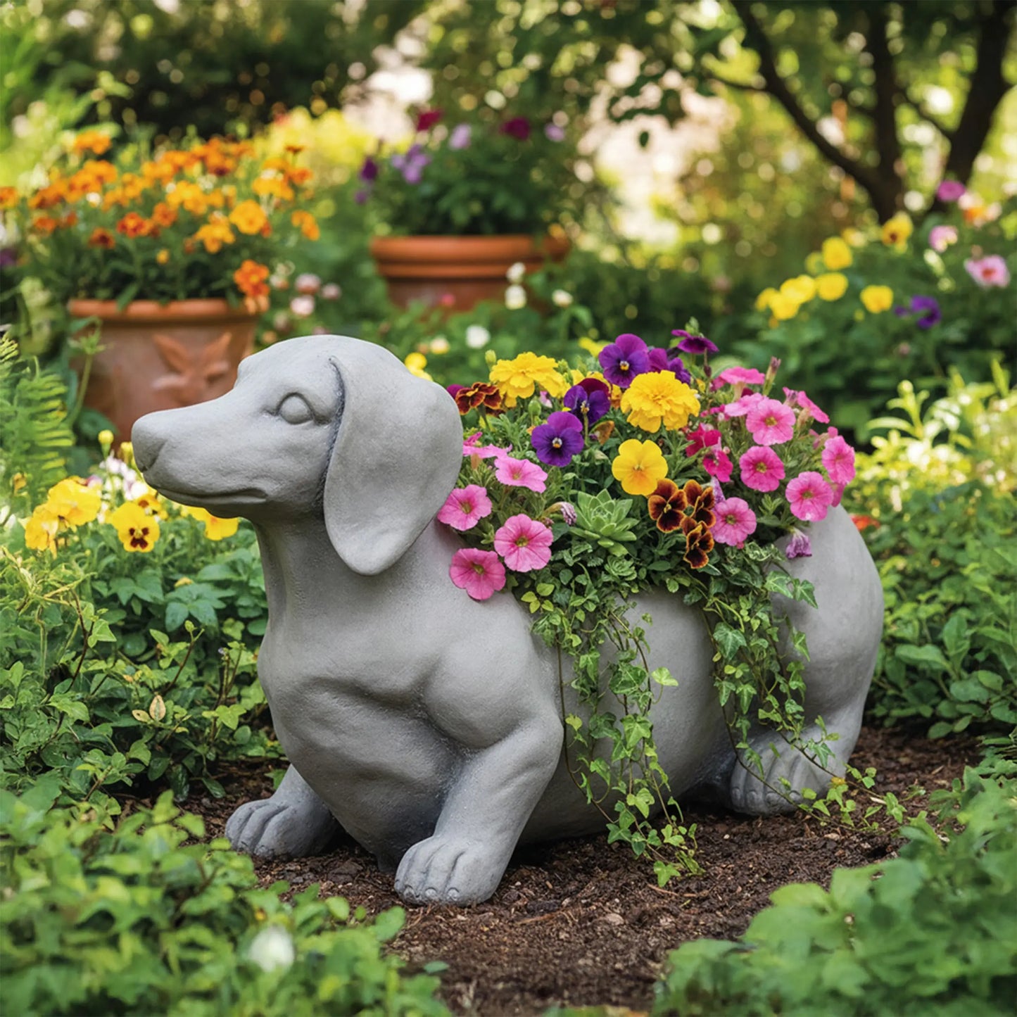 Game of Fetch - Dachshund Garden Planter