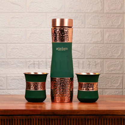 Hammered Copper Bottle in Cups Artarium