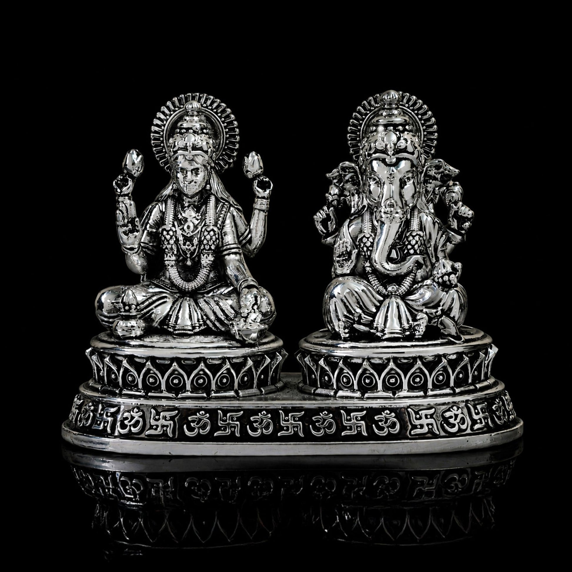 Dhan Siddhi Laxmi Ganesh Silver Plated 