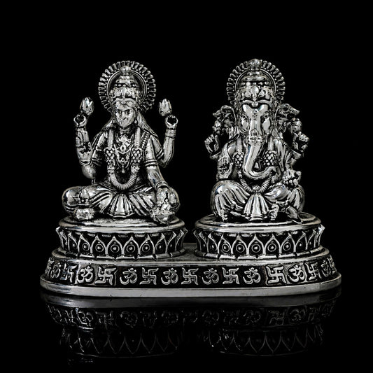 Dhan Siddhi Laxmi Ganesh Silver Plated 