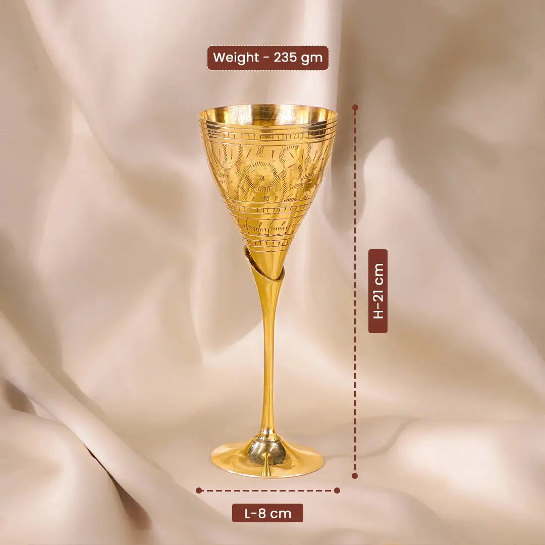 Engraved Brass Wine Glass theartarium