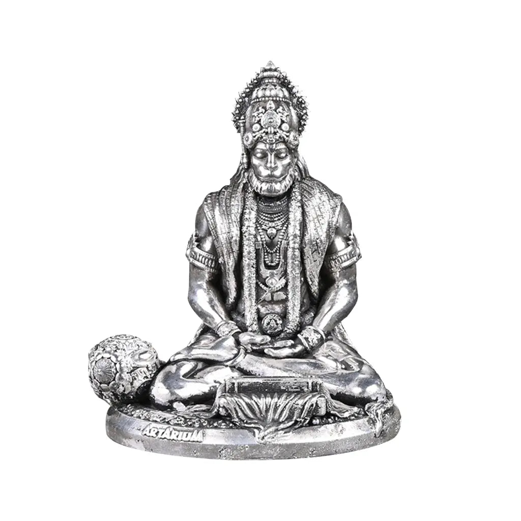 Meditating Lord Hanuman 2.0 999 Silver