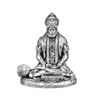 Meditating Lord Hanuman 2.0 999 Silver