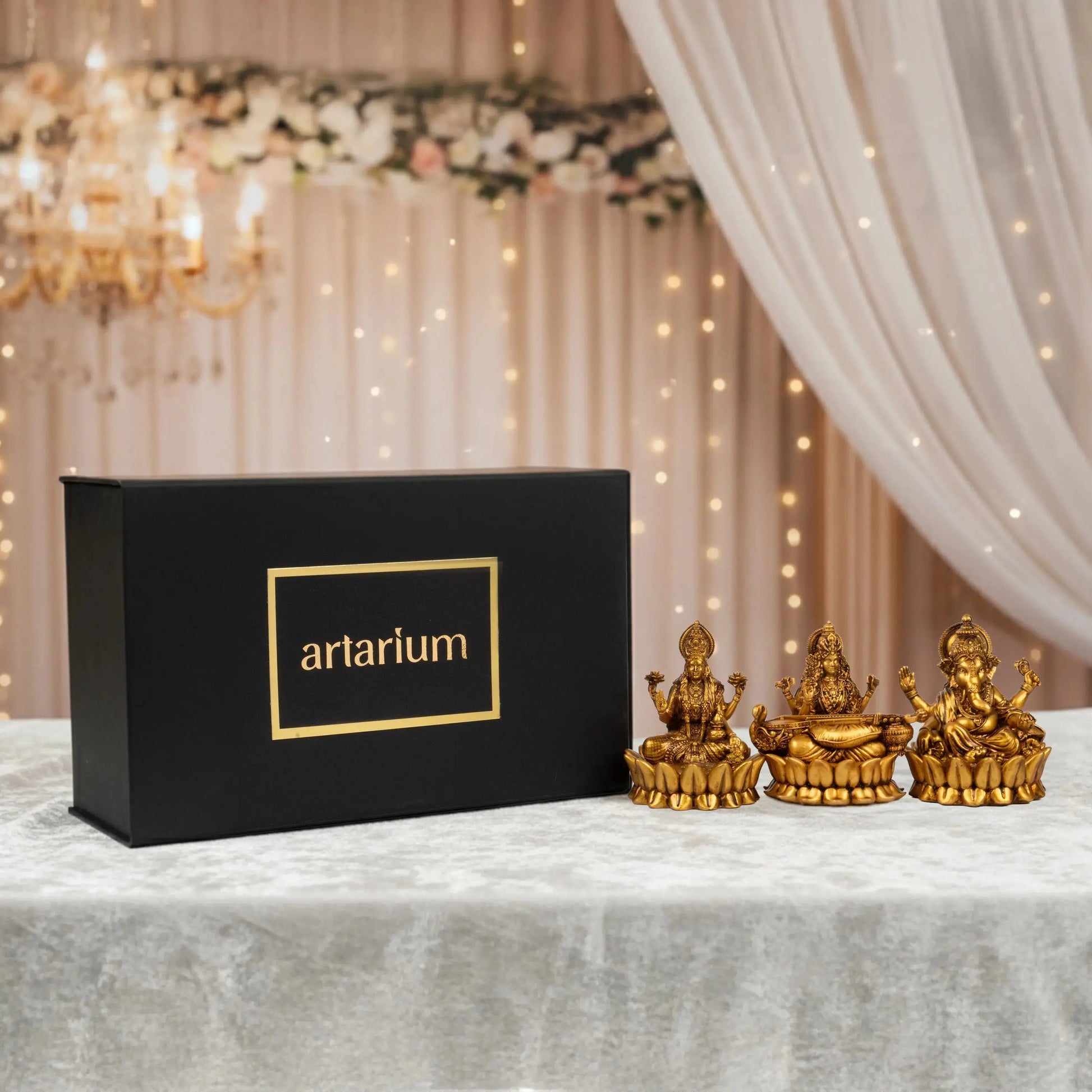 Mahalakshmi Ganapati Saraswati Murti with Gift Box theartarium