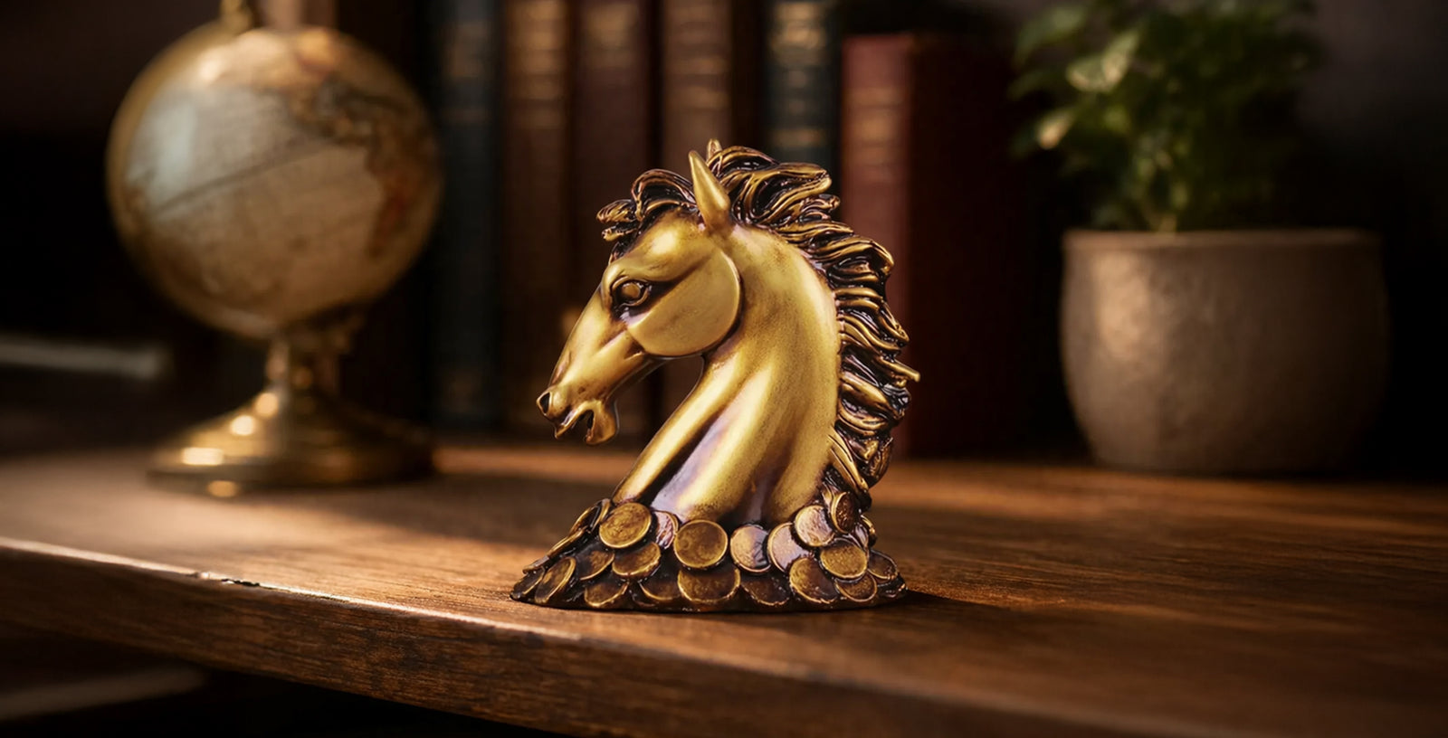Coin Horse Head Sculpture