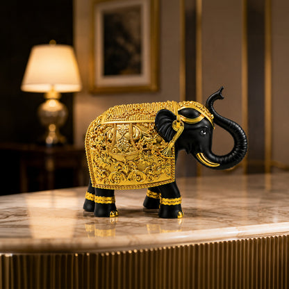 Royal Elephant Gold Plated Statue 