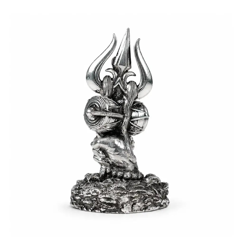 Shiv Trishul Idol Pure Silver