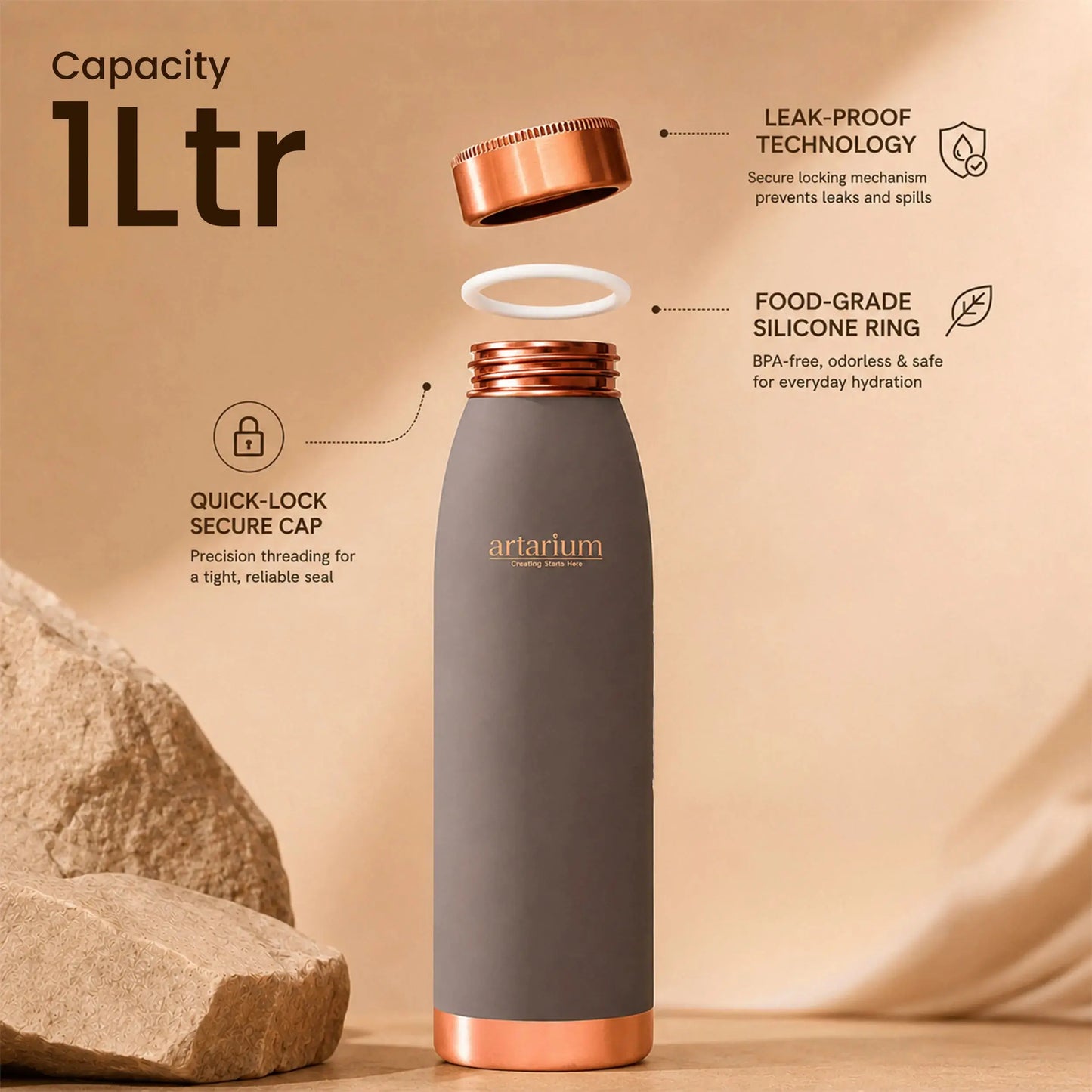 Eco-Friendly Copper Water Bottle