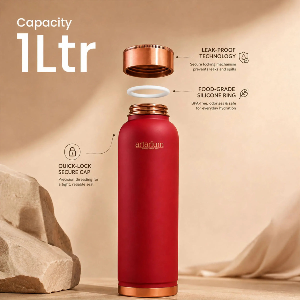 Copper Bottle 1 litre 