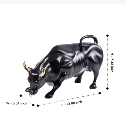 Abstract Art Charging Bull Figurine Big theartarium