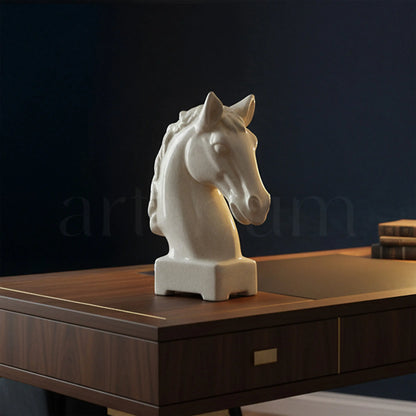 White Knight - Ceramic Horse Statue