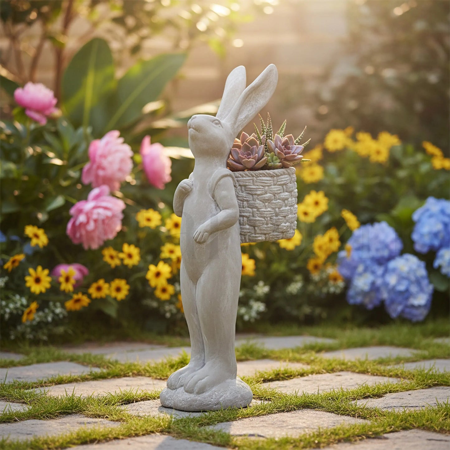 Meadow Hopper - Bunny Cement Planter