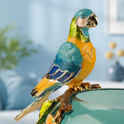 Aviary Glass Vase with Bird Accent 