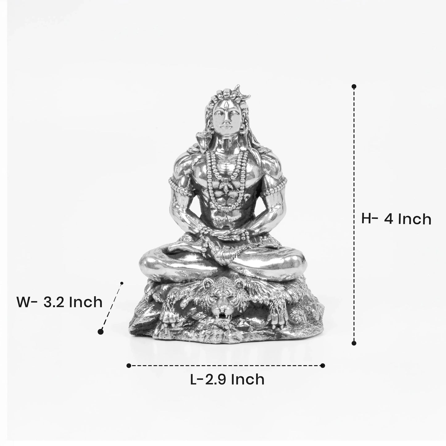 Adiyogi Shiva Statue 40 - 45 gm 999 Silver Artarium