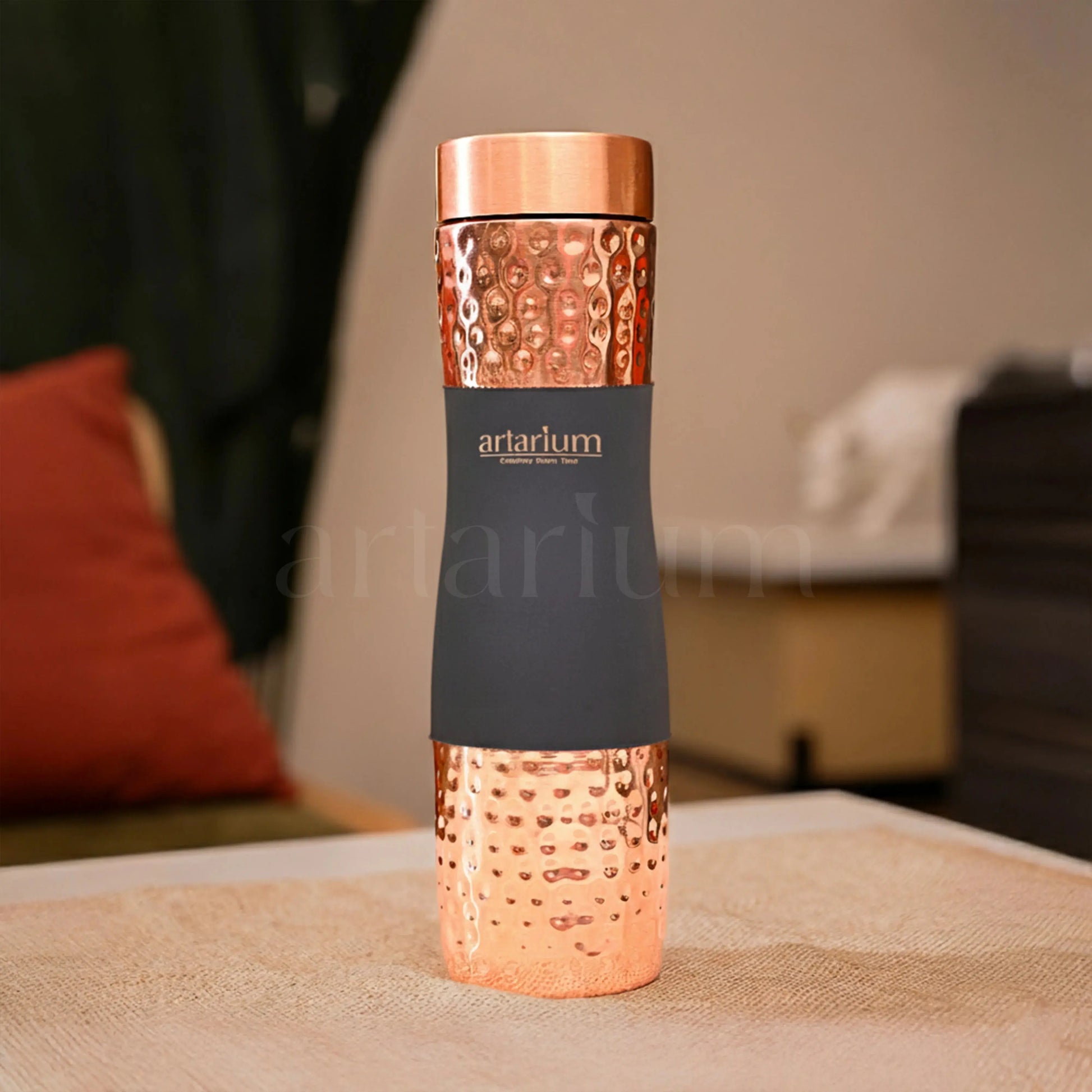 Hammered Copper Bottle in Cups Artarium