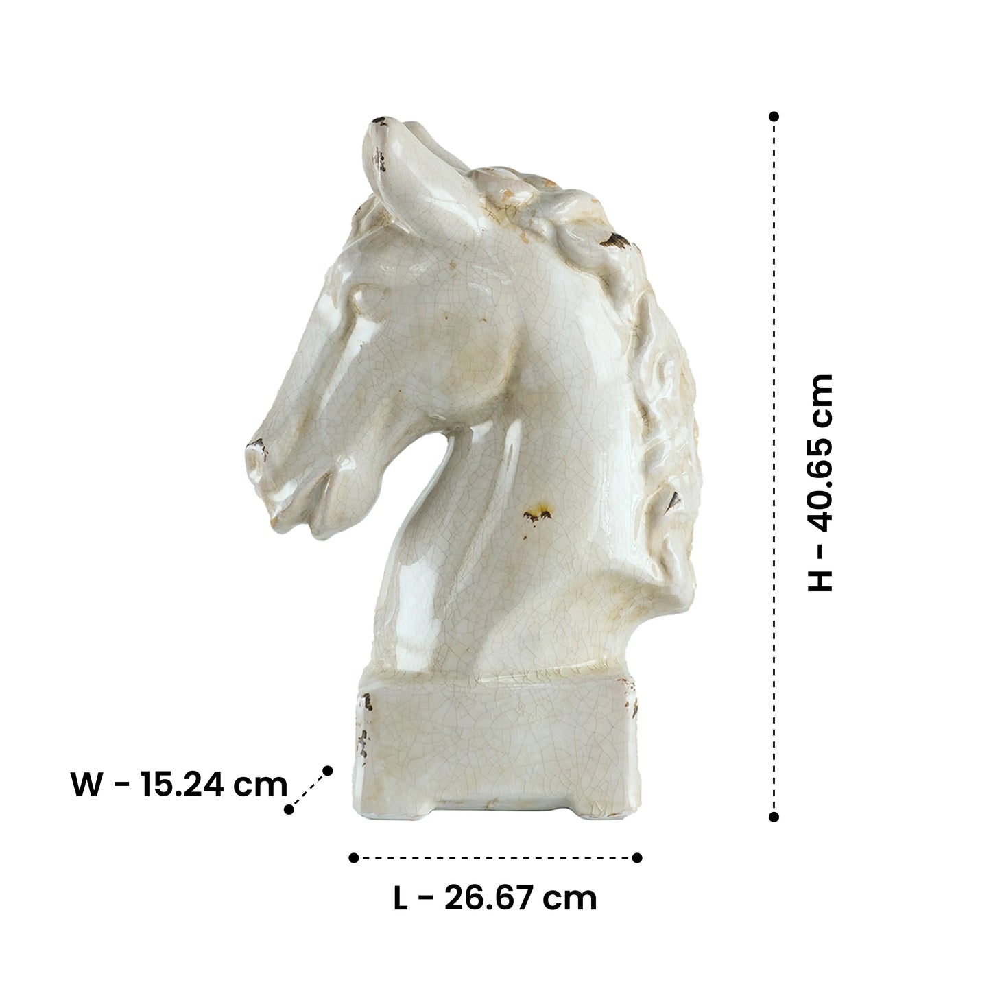 White Knight - Ceramic Horse Statue