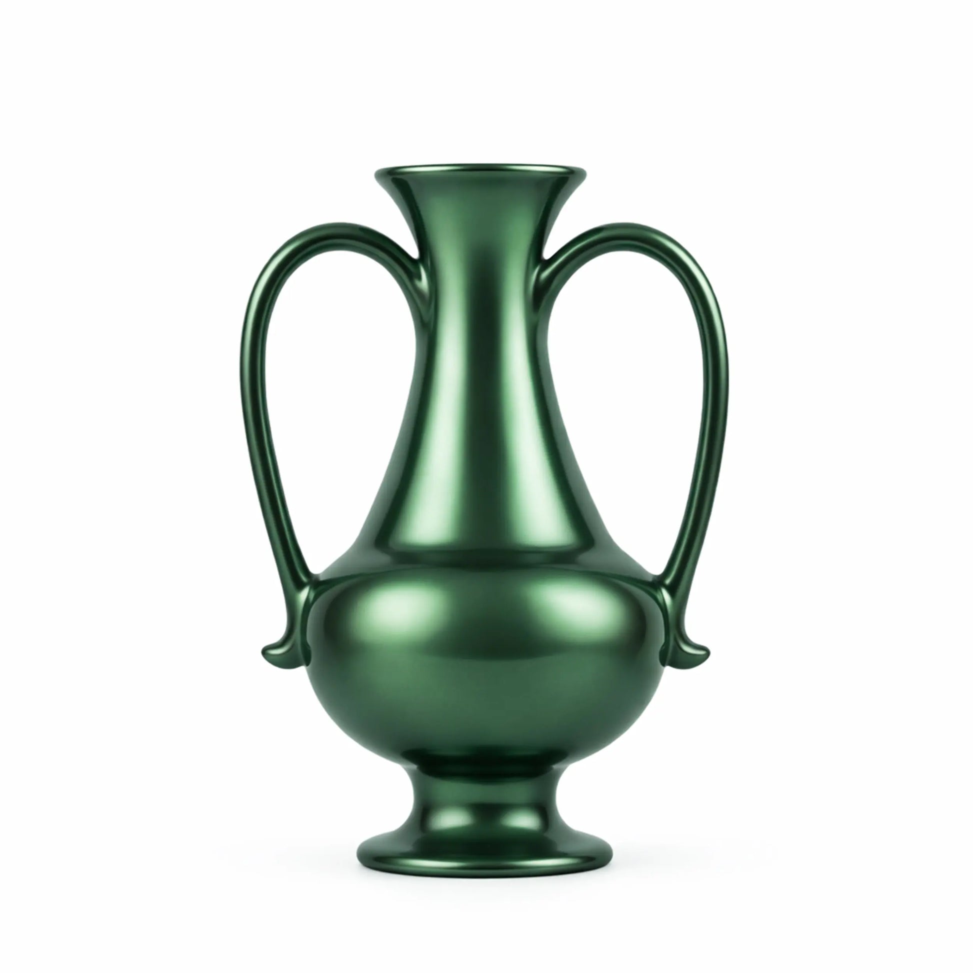 A Gleam in Green - Ceramic Amphora Vase