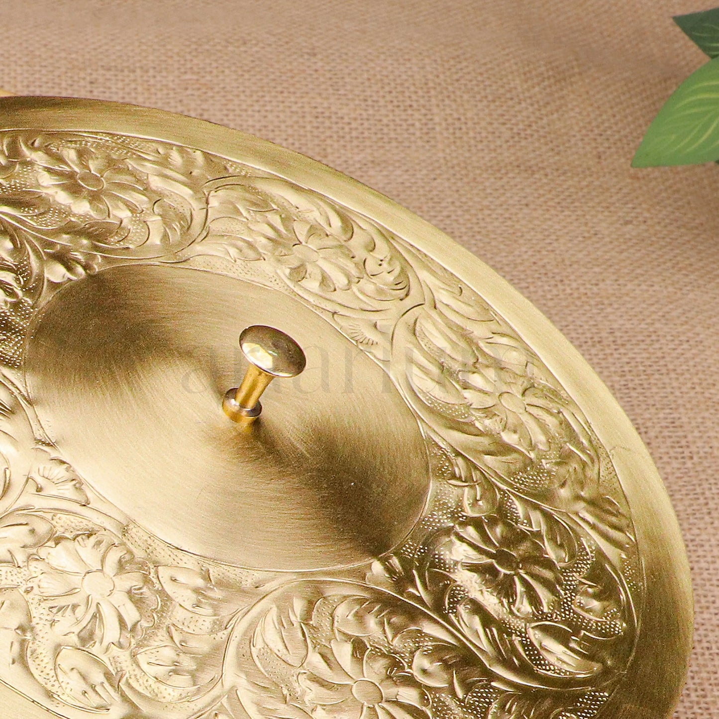 Wooden Roti Box with Brass Lid & Tongs theartarium