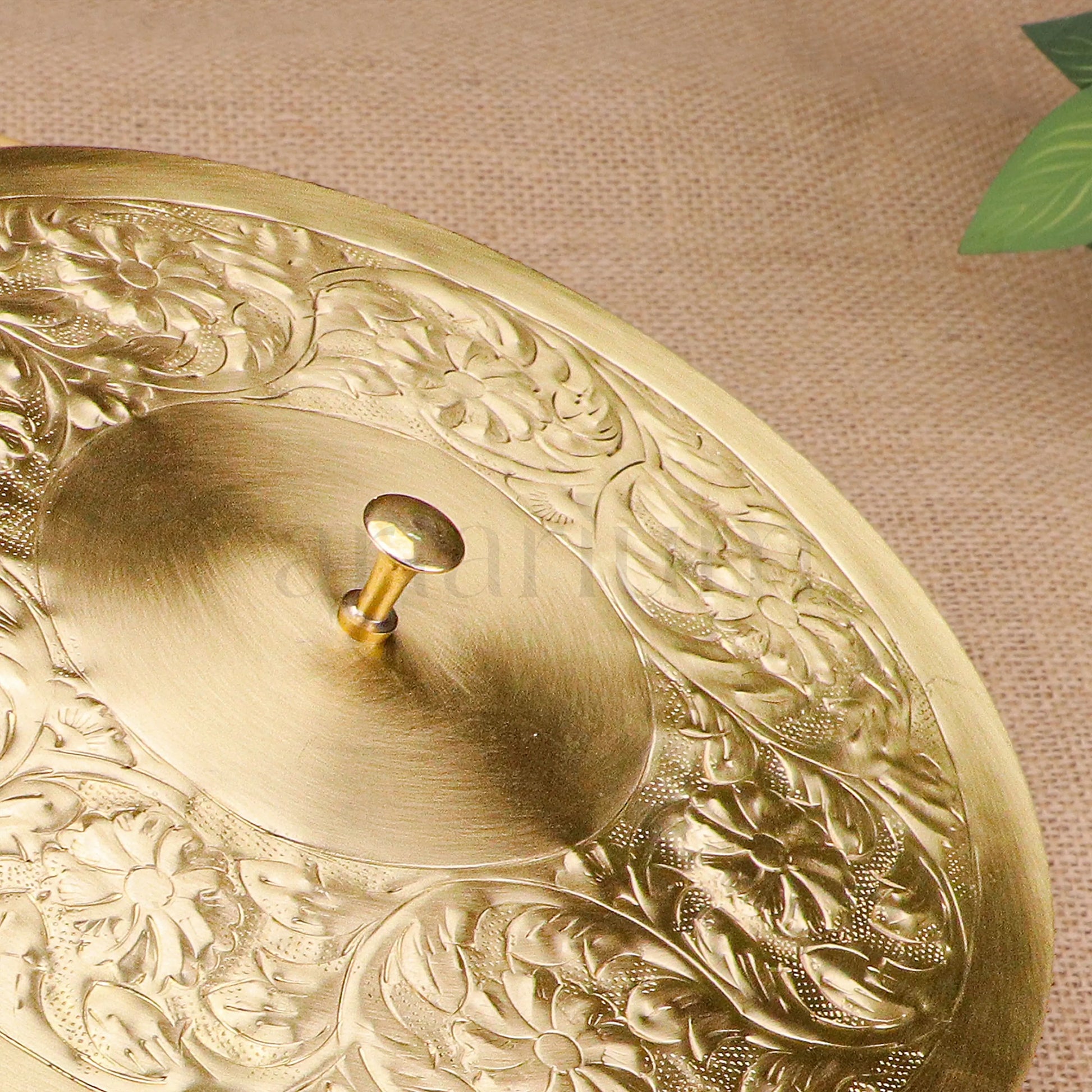 Wooden Roti Box with Brass Lid & Tongs theartarium