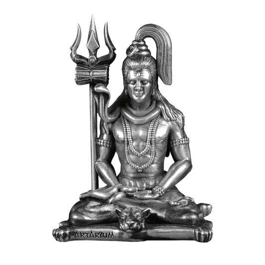 Meditating Lord Shiva 40 - 45 Gm 999 Silver